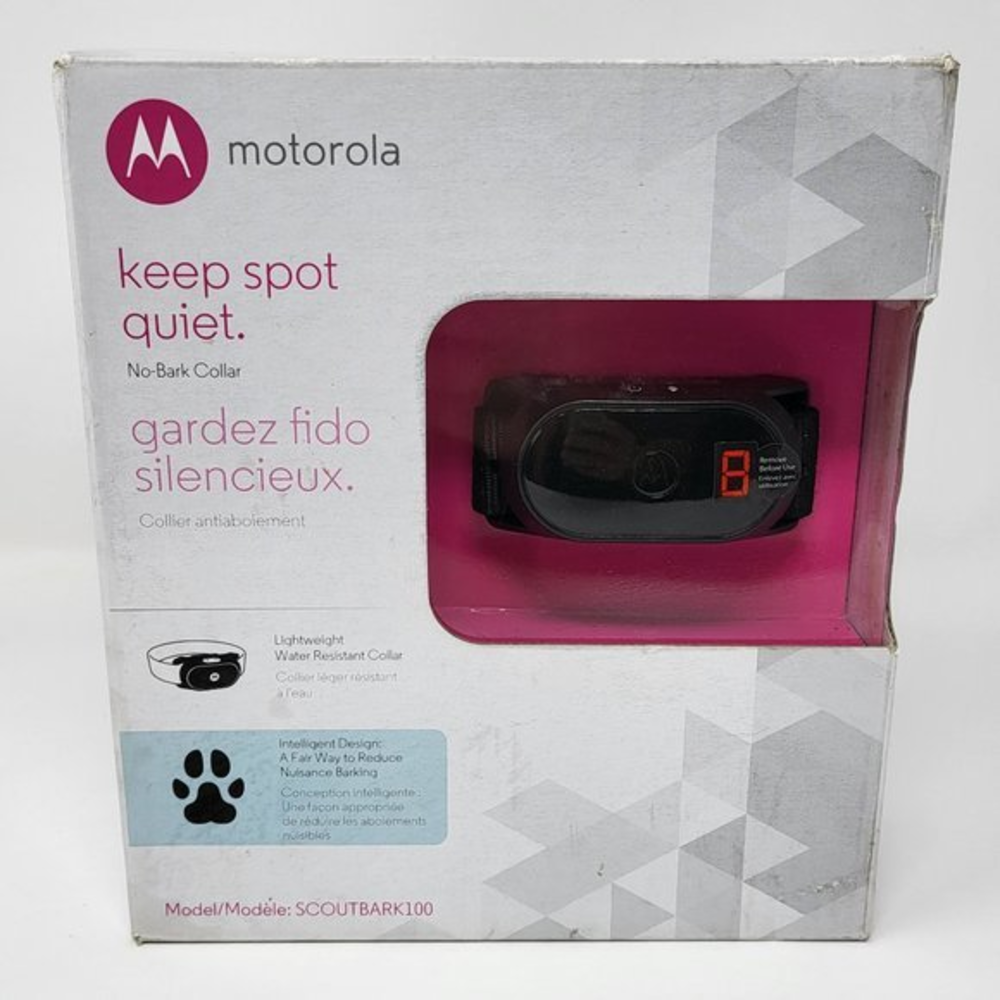 Motorola Dog No‎ Bark Collar SCOUTBARK100  9 Correction Levels NO BARK
